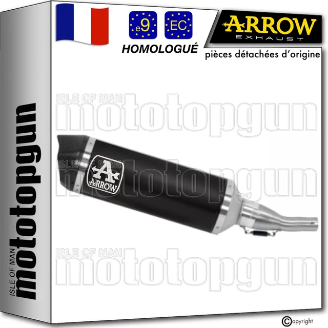 Pot D'Échappement Arrow Open Urban Pour Honda Forza 300 (2018-2020) - Aluminium Noir, Fabriqué En Italie