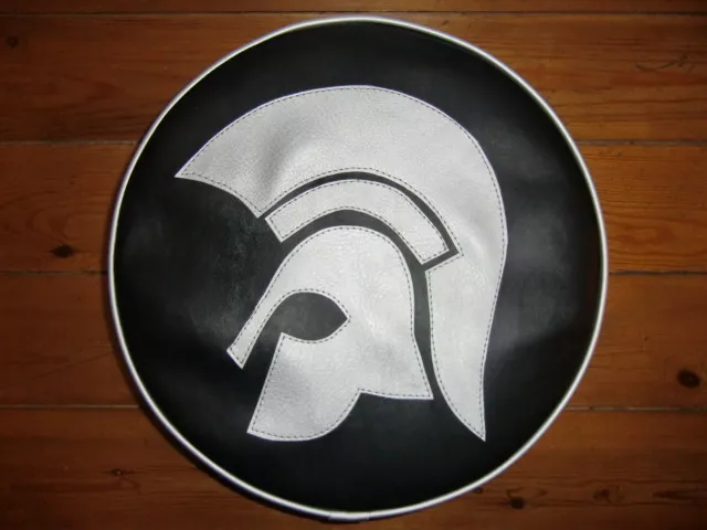 Black & Silver Large Trojan Head Scooter Wheel Cover