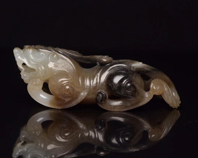 Chinese Exquisite Handmade Brave troops carving Hetian Jade Statue