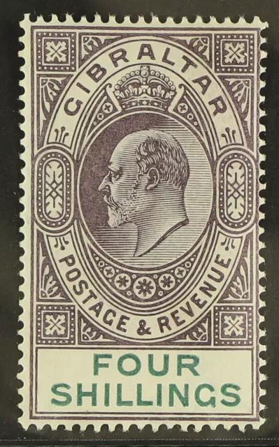 Gibraltar 1903 4s Dull Purple & Green, Sg 53, Fine Mint, Fresh