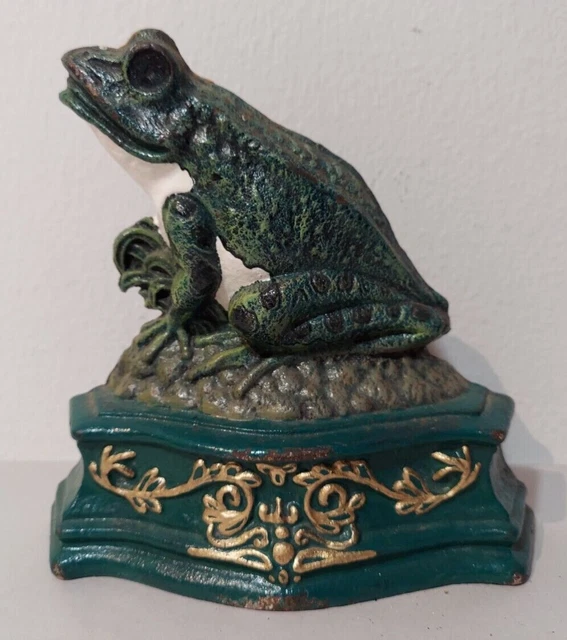 1994 Large/Heavy 7.5" Upper Deck Frog Prince CAST IRON Doorstop Garden Weight