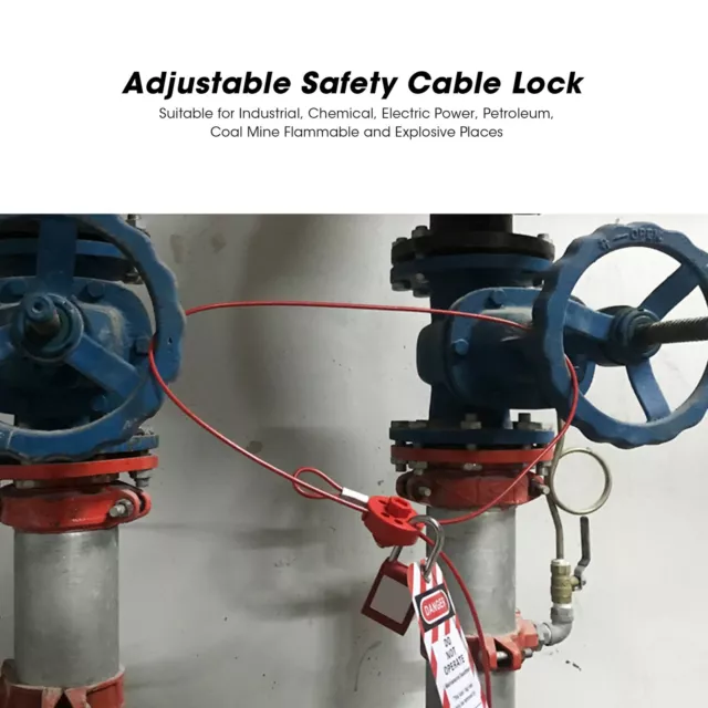 Adjustable Cable Lockout 2meters Lockable Handle Stainless Steel Lockout Tag OBF