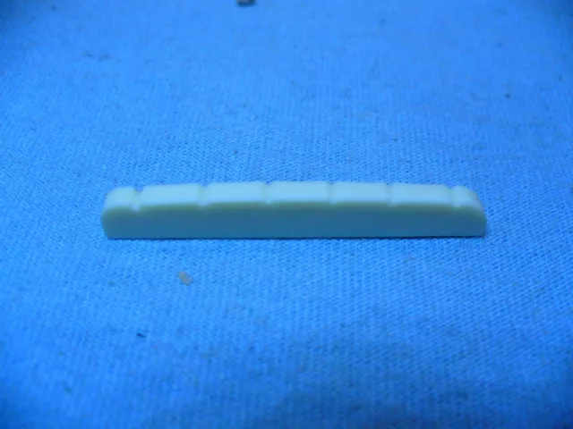 1 WHITE PLASTIC ABS 42x3x5 mm NUT FOR STRAT & TELECASTER GUITAR USA SHIPPING !!