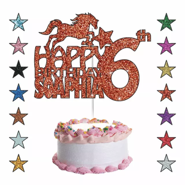 Running Horse Cake Topper Personalised Birthday Cake Topper 21st 25th 30th 40th