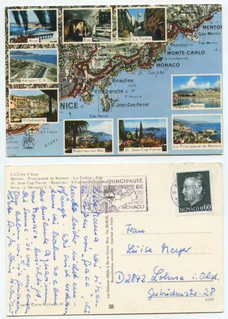 21233 - Cote d'Azur - anischts card, run Monaco 24.6.1976