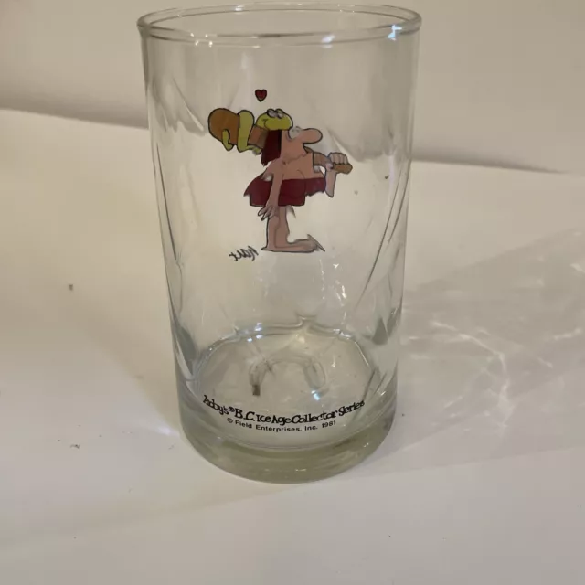 B.C. Jane Arbys BC Ice Age Collector Series Glass 1981 Johnny Hart Caveman 2