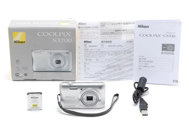 美品 Nikon coolpix S3700 WiFi搭載 シルバー Nikon Coolpix S3700 - Digital camera - compact - 20.1 MP