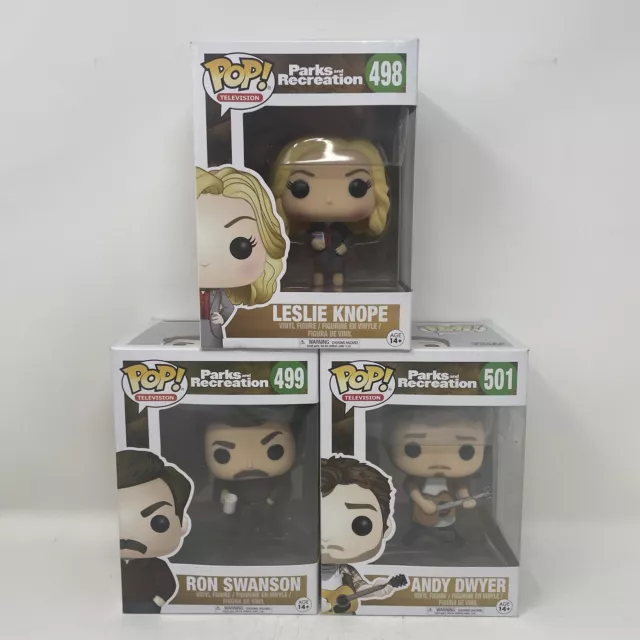 FUNKO POP! LOT Parks And Recreation Leslie Knope 497 Ron 499 Andy Dwyer ...