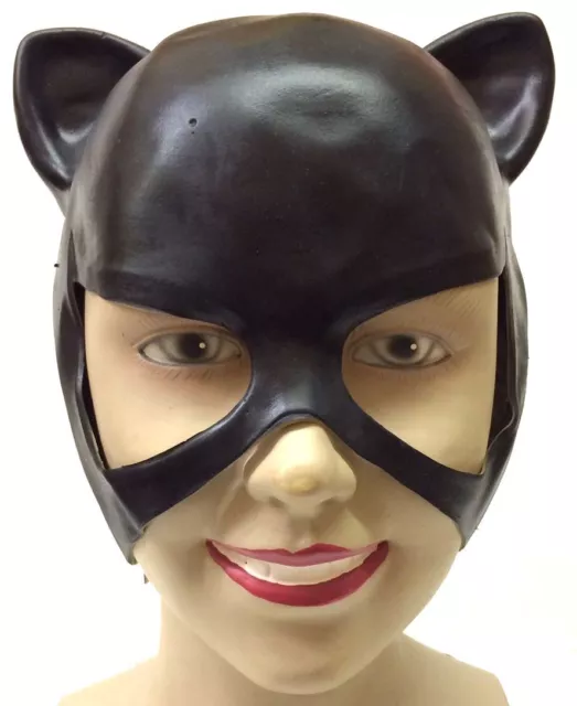 Máscara de Gato Adulto Disfraz Superhéroe Halloween Media Cabeza Para Catwoman