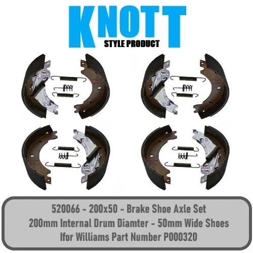 KNOTT AVONRIDE FOR Ifor Williams 200x50 Trailer Twin Axle Brake Shoes