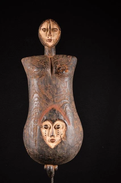 13636 African Old Lega Belly Mask / Mask Dr Congo