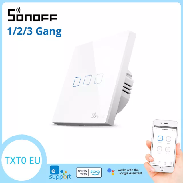 SONOFF T0 EU Touch Wall Switches Wifi Wireless Smart Home APP Remote Control NEW