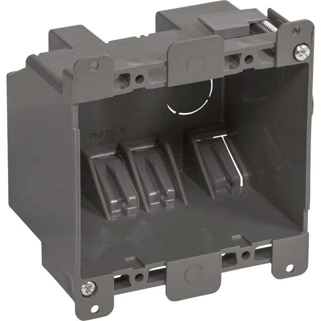 Gardner Bender 2-Gang PVC Old Work Wall Electrical Box, 25 Cu. In. BOX-RD25 Pack