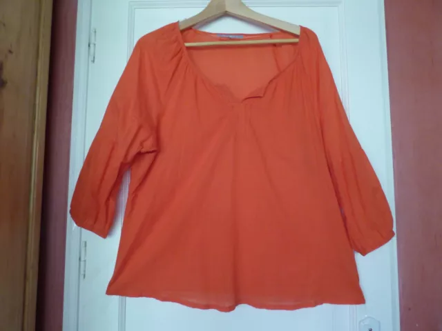 T44 coton tunique orange Somewhere Chemise caftan tunique plage ample maternité