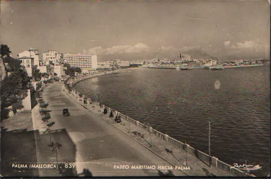 Antigua Postal Palma De Mallorca Paseo Maritimo Baleares Old Postcard    Cc00859
