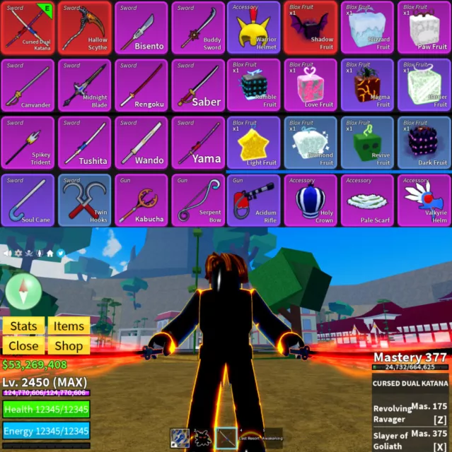 Blox Fruits, Max Level Account (2450), Control, 4M+ Beli, 54K+  Fragments