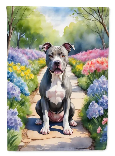 Pit Bull Terrier Spring Path Flag Canvas House Size DAC6688CHF