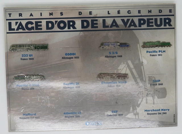 1990 EDITIONS ATLAS 12 PIN'S TRAINS DE LEGENDE AGE D'OR DE LA VAPEUR au ...