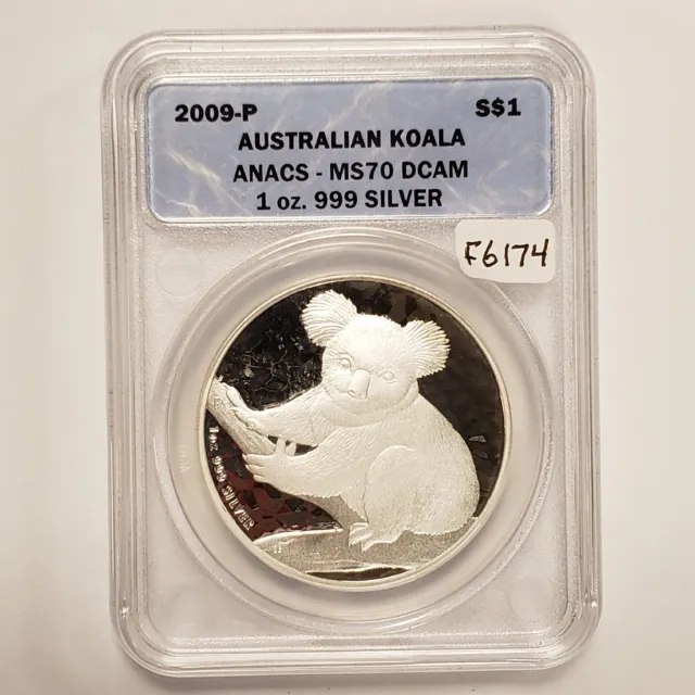 2009-P $1 Australia Koala - ANACS MS 70 DCAM - SKU-F6174