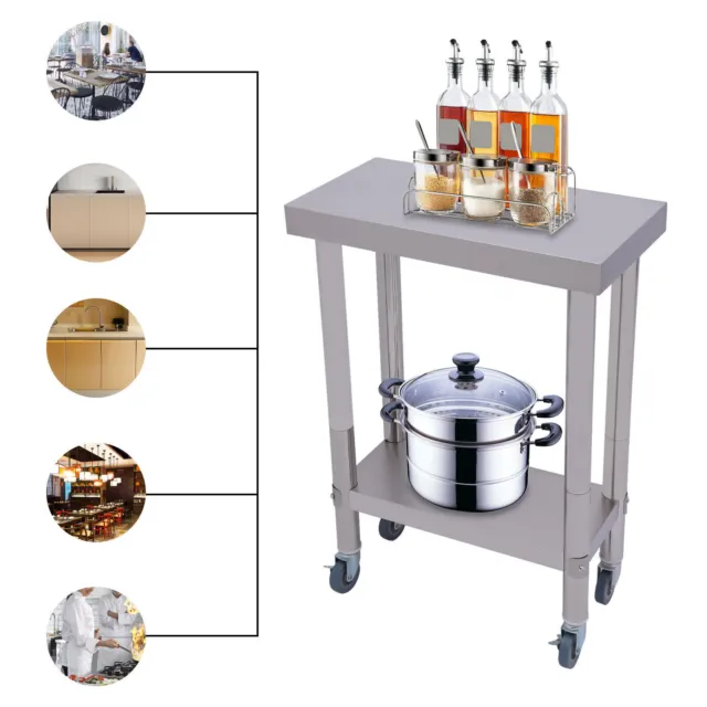 Stainless Steel 60*30/45*85cm Commercial Kitchen Work Food Prep Table US