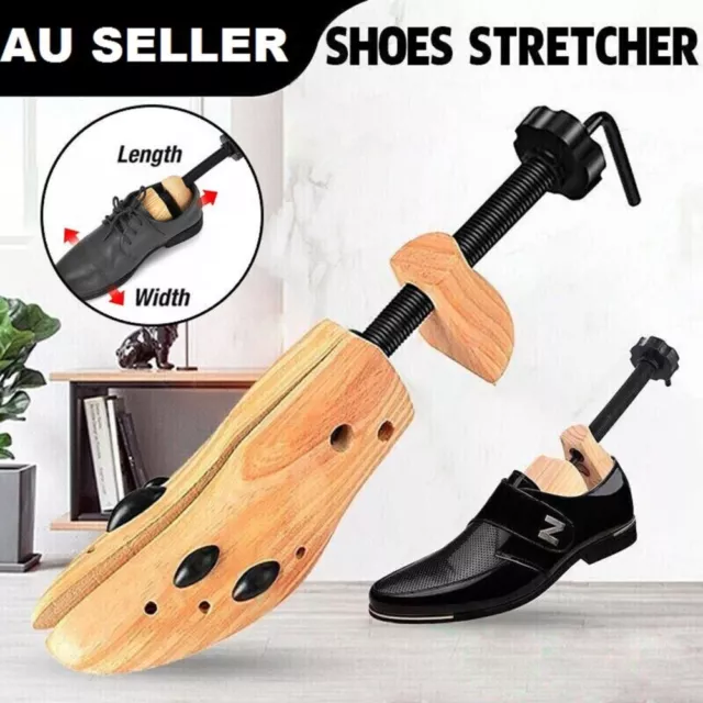 2 WAY SHOE Timber Wooden Shoe Stretcher Adjustable Unisex Shaper ...