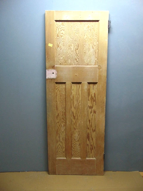 Door 1930's 4 Panel Pine Wooden 27 3/4" x 77 1/2" Internal  ref 124D