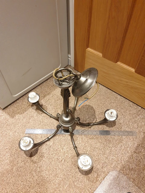 5 Way Chandelier Ceiling Light Antique Brass Effect