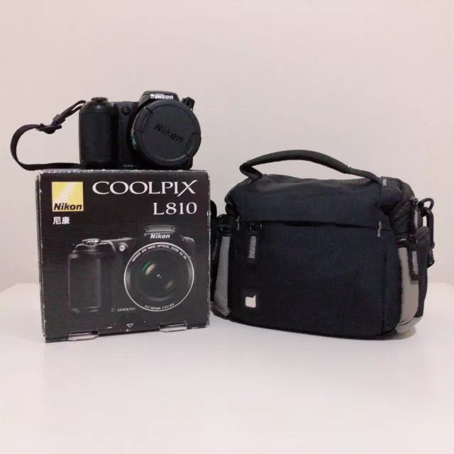 Nikon Coolpix L810 Digital Camera 16.1MP 26x Zoom With Manuel & Soft Bag Pre Own