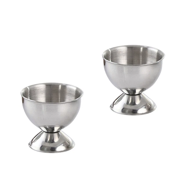 2 pz supporto espositore uova tazza cocktail in acciaio inox uova sode