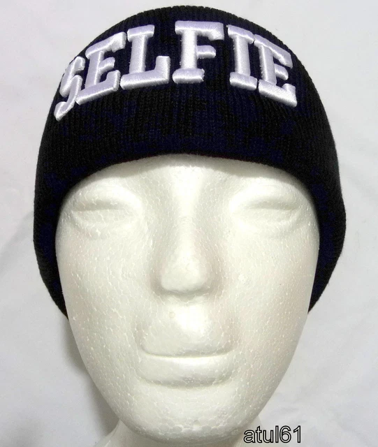 WARM BEANIE WINTER Hat Woolly BLACK Thick Cuffed Knitted Soft Feel