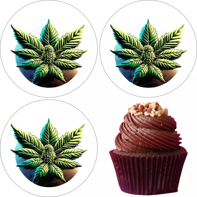 Erba supporto per torta cannabis commestibile muffin festa decorazione compleanno spinello di marijuana