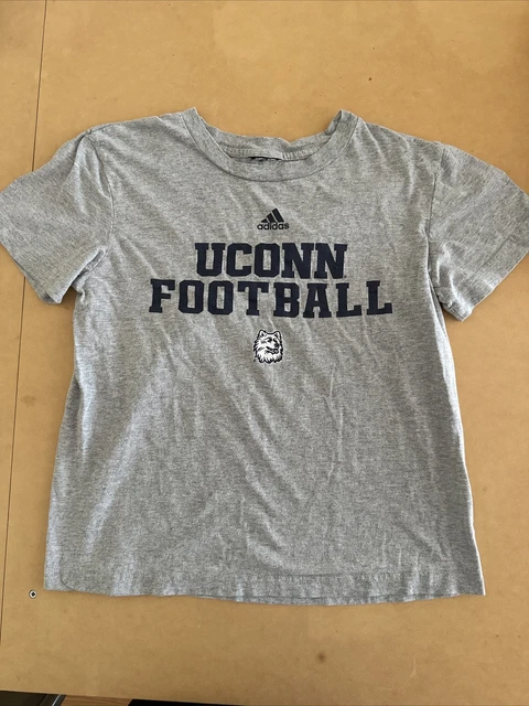 Vintage UCONN University of Connecticut Football T-Shirt Size Youth 10-12 ADIDAS