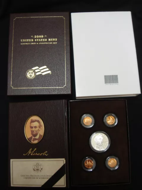 2009 US Mint Lincoln Coin & Chronicles Set Proof Silver Dollar etc w/ COA Sleeve