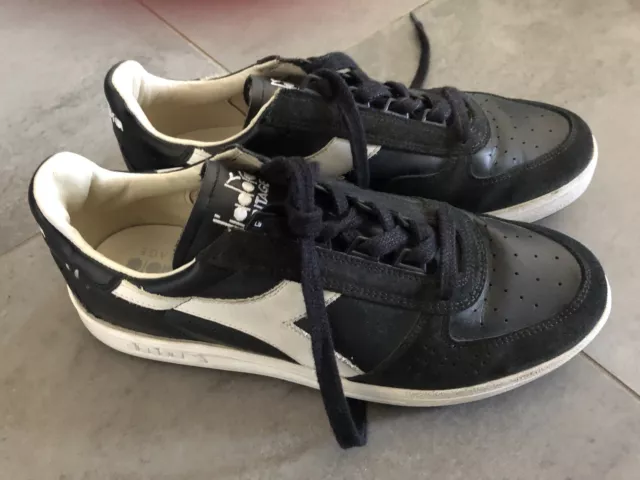 Diadora Black B. Elite Leather Dirty Heritage Shoe Size 9 US