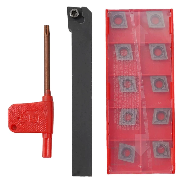 Portaherramientas de torno SCLCR1212H09 con 10 cuchillas CCMT09T304-PM