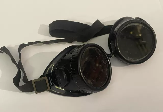 Vintage OxWeld Welding Goggles Steampunk  dark lens 🌺🌺