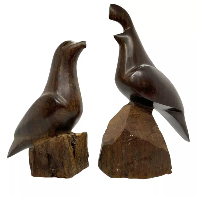 Hand Carved MCM Ironwood Partridge Quail,Bird Statues §