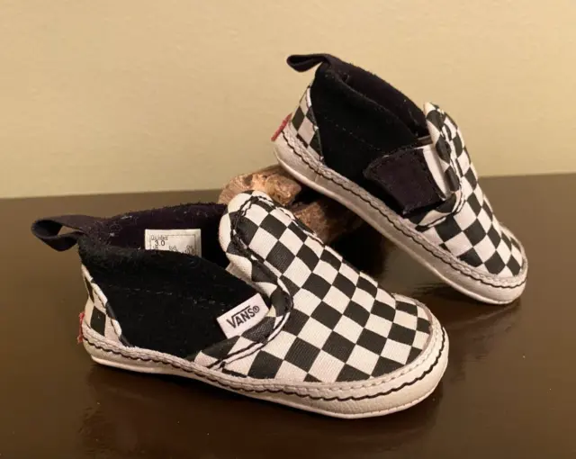 Vans Off the Wall - Infant 3 - Checkerboard Checked BABY Crib Shoe - BLACK WHITE