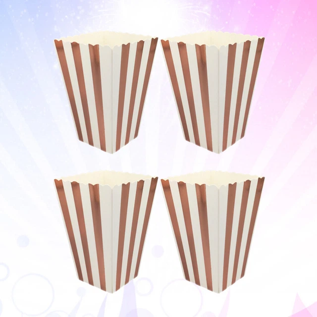 24 pz contenitore snack popcorn a righe verticali contenitore popcorn festa