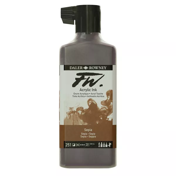 Daler-Rowney Fw Artistas Acrílico Tinta 180ml Sepia