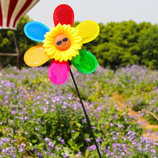 3pcs Outdoor Windrad Sunflower Rasen Windräder Kinder Windräder Spielzeug 7