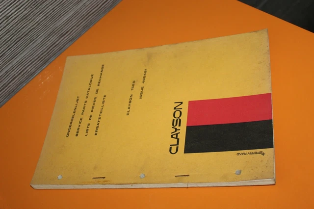Catalogue De Pièces De Rechange CLAEYS M103 - Manuel D'occasion Pour Tracteur Ou Matériel Agricole