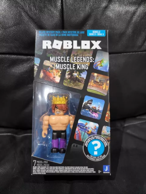 Roblox Deluxe Mystery Pack Action Figure Series 1 2 - Includes Exclusive  Virtual Item (Choose Figure) (Muscle Legends: Muscle King)