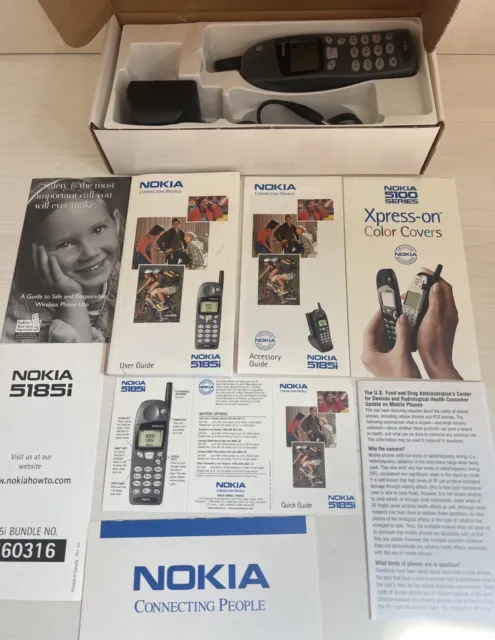 Nokia Model 5185i Cellular Phone w/Charger, User Guide New & Complete in Box