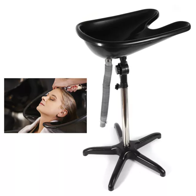 Mobiles Kopfwaschbecken Shampoo Basin Haarwaschbecken Waschbecken Schwarz