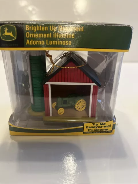 John Deere Brighten Up Tree Ornament Enesco Tractor Light Christmas