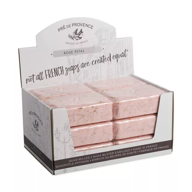 Pre de Provence ROSE PETAL Case 12 x 250 Gram French Soap Bath Shower Bars Shea