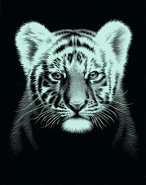 Kratzbild Kratzbilder - Tiger - Baby - Tiermotiv - Komplettset -  Mini Neu + OVP