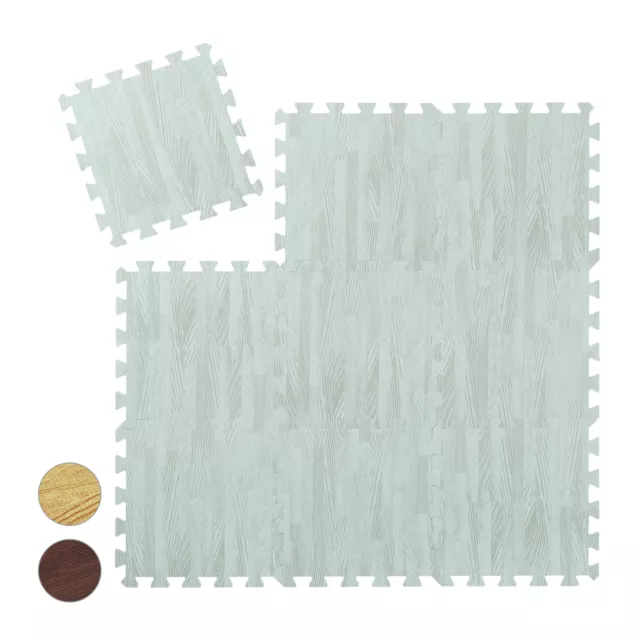 Tapis pour le sol 9 pièces tapis puzzle protection jeux sport caoutchouc blanc