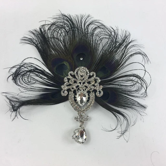 classic 1920s hair clip Vintage Halloween Peacock Headpiece
